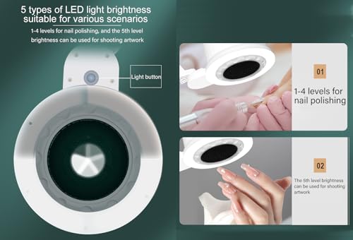 Collector profesional de polvo para uñas con luz LED miniatura 5