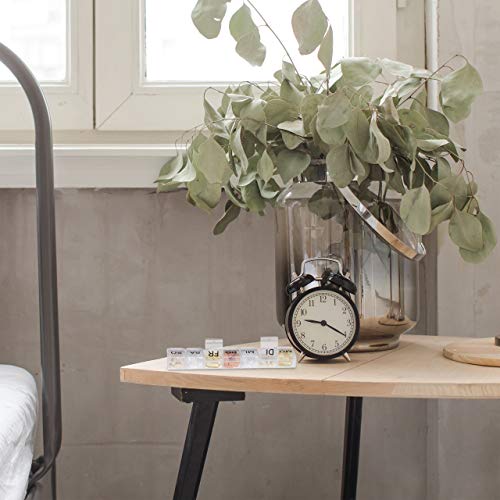 Relaxdays pillendoosje, 7 dagen, pillensnijder, reis, voor onderweg, 1 week, kunststof, transparant/zwart - Afbeelding 6