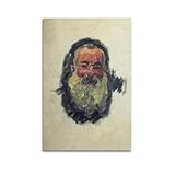 Póster de autorretrato de Claude Monet para pared, impresiones para dormitorio, decoración del hogar, lienzo para colgar, 40 x 60 cm