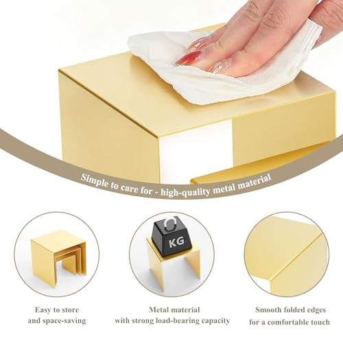 Estante rectangular de metal dorado con acabado mate sofisticado para joyería y colecciones 6