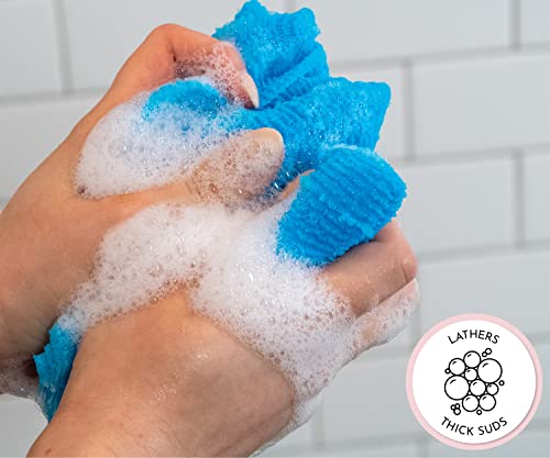 S&T Inc Exfoliating Body Scrubber, Back Scrubber For Shower And Exfoliating Cloth, 11.8 Inch X 35.4 Inch, Assorted, 3 Pack #TOP2