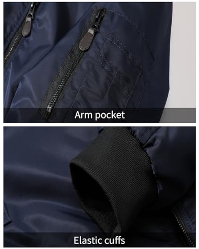 Image of PEGENO Men's Lightweight Bomber Jacket Windproof Jacket Waterproof Nylon Fabric