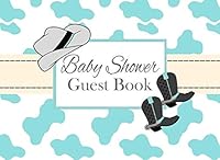 Baby Shower Guest Book: Western Cowboy Teal Gender Neutral Advice for Parents and Gift Log 1729112277 Book Cover