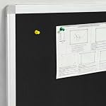 Large Cork Bulletin Board, 48 X 36 in Foldable Silver Aluminium Frame Noticeboard for Wall, 4'x 3' Large Wall Mounted Memo Notice Pin Board with 28 Push Pins for School, Home & Office (Black) - Image 5