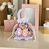 GLEAVI Bestickte Kleine Beuteltasche mit Kordelzug und Blumenmuster Abendclutch für Damen Handtasche für Hochzeit Dinnerparty und Festliche Anlässe #4