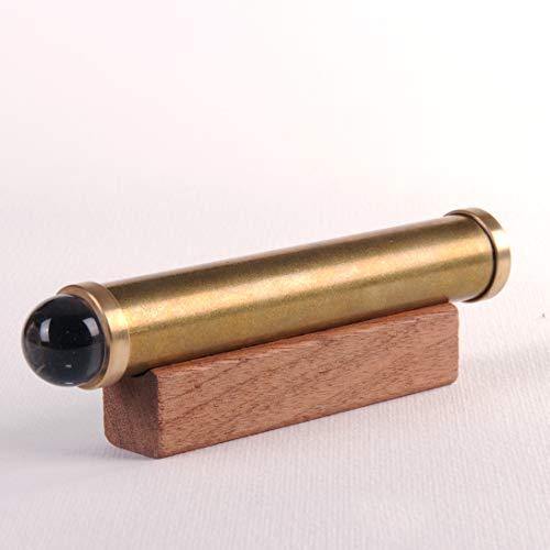 Short Small Teleidoscope Gold Brass Wood Stand Handmade Collectible Optical Art Illusion Gift Idea for All Festival Accessory TSS