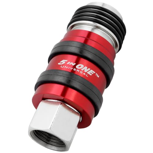 Milton 1752-5 In One Universal Safety Exhaust Quick-Connect Industrial Coupler, 1/4" Body 3/8" Fnpt, 5 count by Milton - Image 2