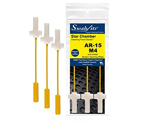 Swab-its 43-5556-12-2 Rifle Star Chamber Cleaning Foam Swabs, White, Small