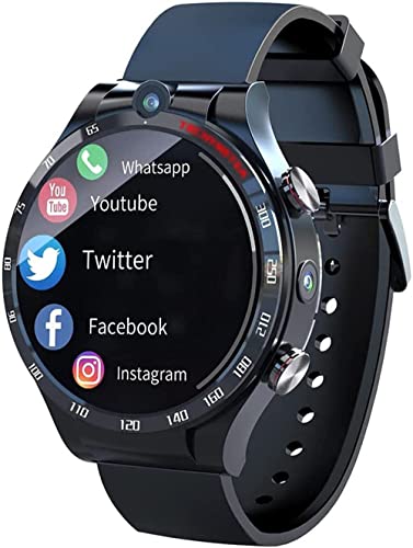 BSLHLS Reloj Inteligente for Hombres for Android iOS con cámara Dual de 1.6 Pulgadas Memoria táctil de círculo Completo 4 + 128G píxeles 2 Millones + 8 Millones GPS Reloj Deportivo / 6206