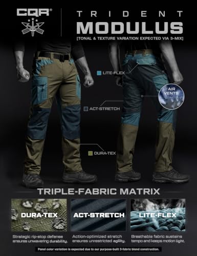 Image of CQR Men's Flex Stretch Tactical Pants, Water Resistant Ripstop Cargo Pants, Lightweight EDC Outdoor Work Hiking Pants