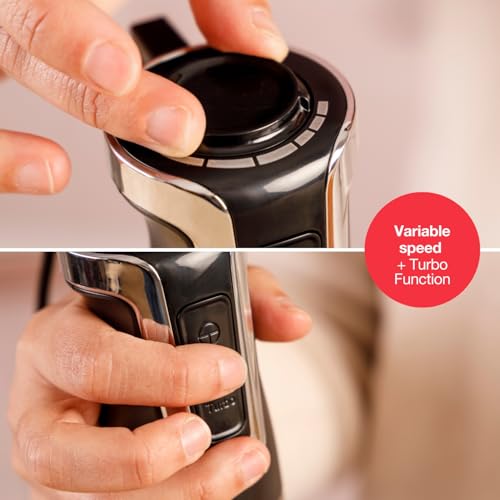 Solac – Batidora Mano Pro Chef 1501 | 1500W| 4 Cuchillas Inox | Varilla Inox | Turbo | Pica Hielo | Ergonómica | Antisalpicaduras | Desmontable | Incluye Accesorios - imagen 2