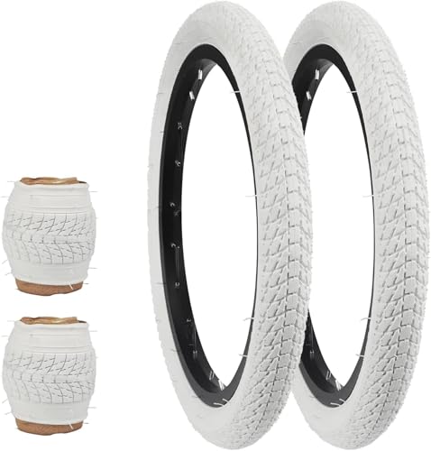 ZUKKA 2PCS Faltbare 16 Zoll 16x1.75 Weißer Fahrradreifen Mantel 47-305 für MTB, Mountainbike,Dreirad