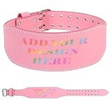 FOORPTSUG Personalized Weight Lifting Belt Custom Powerlifting Belt Customized Deadlift Training Belt (Pink)