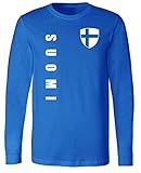 Transferdruck aprom Finnland Langarm T-Shirt Trikot LS-Spa Royal Longsleeve (2XL)