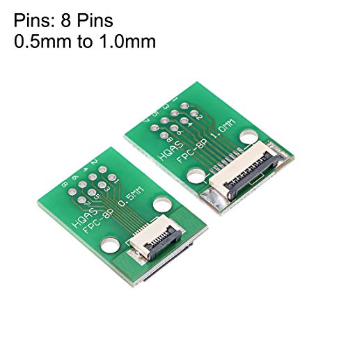 uxcell Adaptador Conversor FFC FPC 8 Pines 0.5mm a DIP PCB miniatura 2