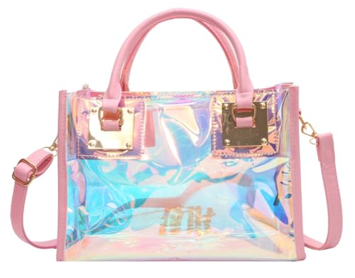 Women Transparent Shoulder Crossbody Bag Large Capacity Trendy Top Handle Bag 2 in 1 Designer Fashion Handbag Purse