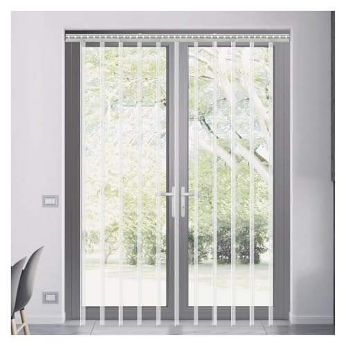 Rideaux de porte en PVC transparent – Lamelles verticales pour garage, grange, magasin, congélateur, entrepôt, écurie, cour – 135 x 290 cm – Installation facile et résistant aux intempéries