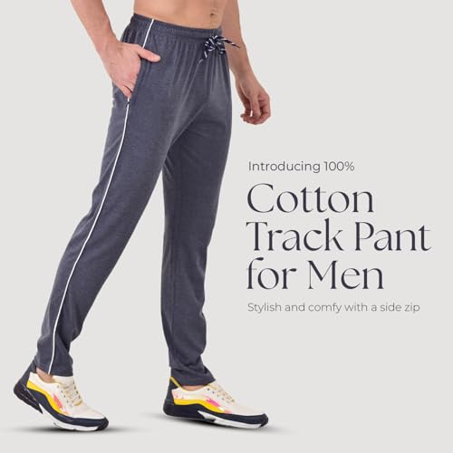 Image of Cotton Track Pant for Men | Lower for Man | Comfortable Lower Men with Zip Pocket for Gym, Sports & Casual Wear