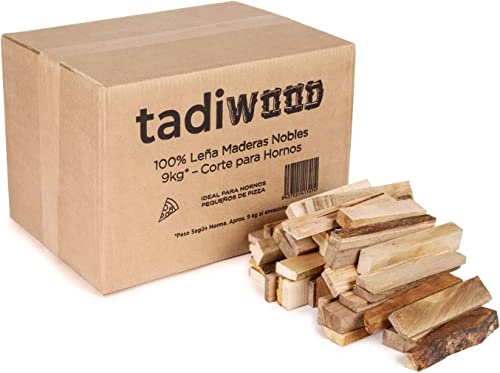 Leña para hornos pequeños de Pizza de Exterior. Hecho en España. Madera de Haya, Nogal y Fresno. 100% Natural sin aditivos. 18kg Cover