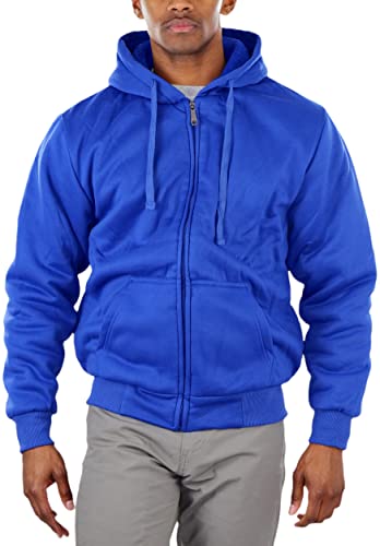 Image of ToBeInStyle Men's Polar Fleece Long Sleeve Zip Up Kangaroo Pocket Cold Weather Hoodie Jacket