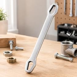 LsFind 8-24mm Universal Double-Ended Wrench Self-Tightening Torx Wrench Adjustable Spanner Tool for Auto, Plumbing, Bicycle & Home Repair (Silver)