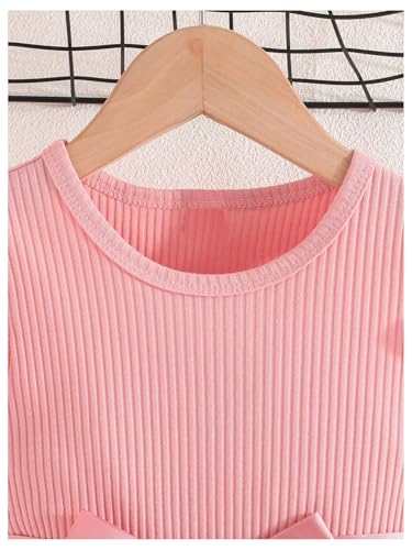 WDIRARA Girl's Floral Print Ruffle Trim Sleeveless Belted Dress Party Flared A Line Dresses3