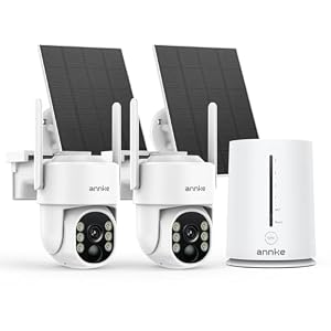 ANNKE 2.5K/4MP Überwachungskamera Aussen Akku Solar, 2er Kamera mit Home Hub, 360° Panorama Kabellose Kamera, 64GB Lokaler Speicher, FarbNachtsicht, 2 Wege Audio, PIR-Personenerkennung, 2, 4/5GHz WiFi