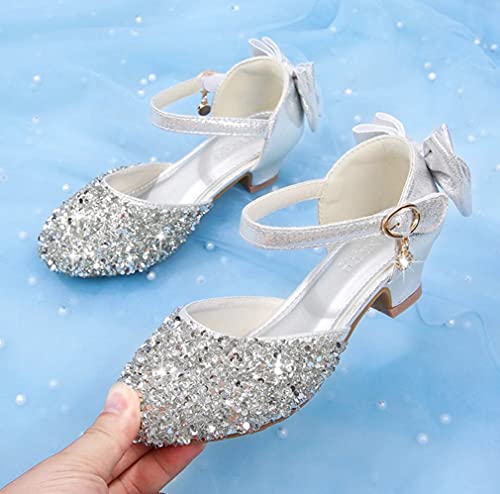 Little Girls Low Heel Dress Pump Rhinestone Sandals Glitter Mary Jane Flower Wedding Party Princess Dress Shoes4