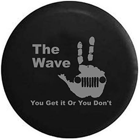 Stealth - The Jeep Wave - You Either Get it Or You Don't Spare Tire Cover OEM Vinyl Black 35 in