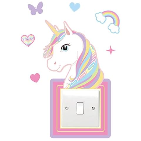 Colourful Unicorn Light Switch Stickers for Kids Cover