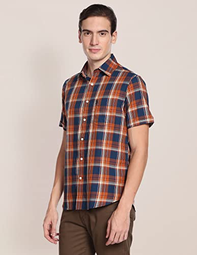 Image of U.S. POLO ASSN. Plaid Check Twill Casual Shirt(8905706591475) Rust