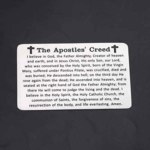 Gzrlyf The Apostles Creed Wallet Card I Believe in God Christian Engraved Wallet Insert Christian Prayer Gifts Religious Gift(Apostles Creed Wallet Card)2