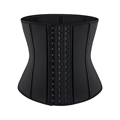 SZIVYSHI Faja para Gimnasio Látex Corsé de Entrenamiento para Mujer Faja Lumbar Transpirable Fitness y Ejercicio 9 Aceros Deshuesados con Ganchos - S Cover