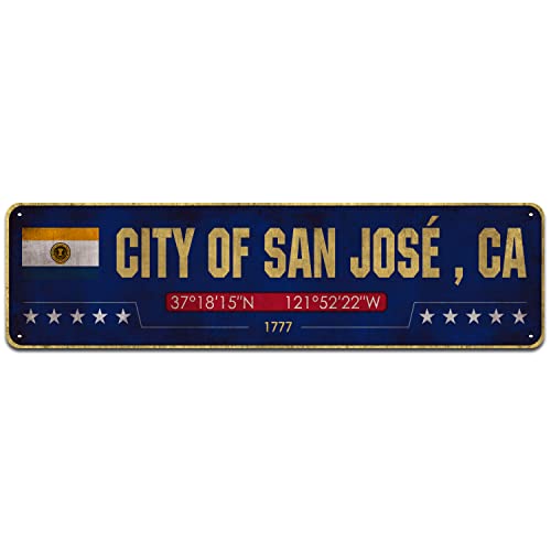 City of San Jose Ca Metal Tin Sign Vintage Rustic Decor for Home Indoor Wall 4x16 inch