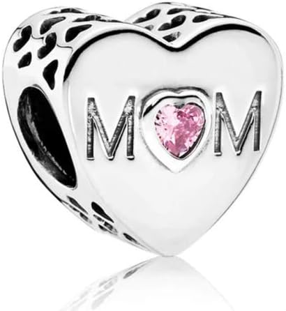 Emelies Family Heart Charms. Sterling Silver gift for your Mum, Mother, Step Mum. Charm Fits Pandora & All European Bracelets