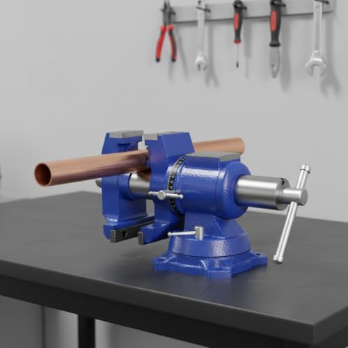 Étau rotatif portable en fonte ductile - Double possibilité de fixation - Pour le travail du bois, l'artisanat et le modélisme - 35 x 20 x 10 cm