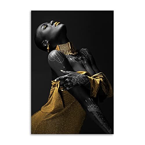 Póster de lienzo de mujeres africanas 50x70cm cuadro escandinavo sin marco