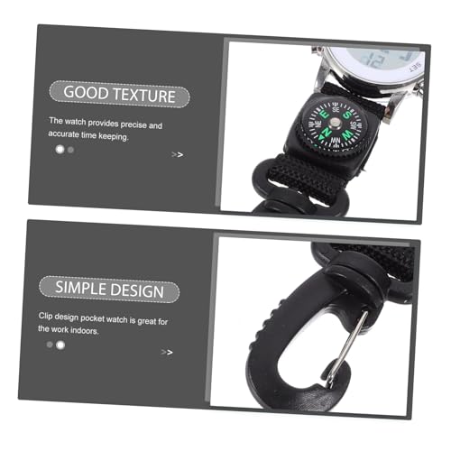 Reloj de bolsillo digital con correa resistente y mosquetón anticaída integrado 7