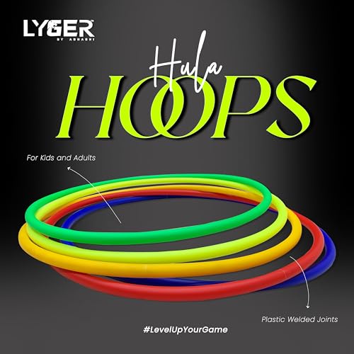 Image of LYGER 24inch Plastic Kids & Adults Hoops Exercise Equipment Rings for Sports- 1Pc Hula Hoop