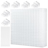 LINLAN Aquarium-Anti-Sprung-Set, Aquarienabdeckung, 8 Stück 30x30 cm Kunststoffgitter mit 6 Halterungen und 20 Kabelbindern, Abdeckung für rahmenlose Aquarien(Weiß)