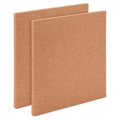OLYCRAFT 2 piezas de superficie de trabajo de vidrieras de 30,5 x 30,5 x 1,2 cm, cuadradas, de madera, corcho y corcho, resistentes al calor, superficies de trabajo para manualidades, protección de