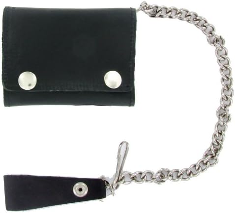 GeronimoGeronimo BW1017 Black Tri-Fold Leather Wallet with Silver Snaps