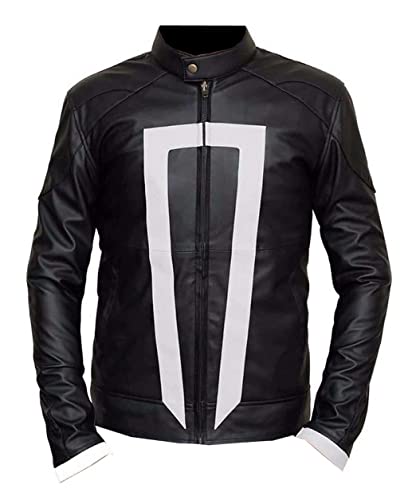 Ghost Designer stylish Rider Men Black Faux PU Leather Jacket