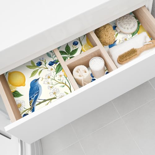 Gersoniel 10 Sheets Drawer Liners for Dresser Scented Drawer Liners Non Adhesive Scented Paper for Fragrant Home Shelf Closet(Lemon Scent,Lemon Pattern)