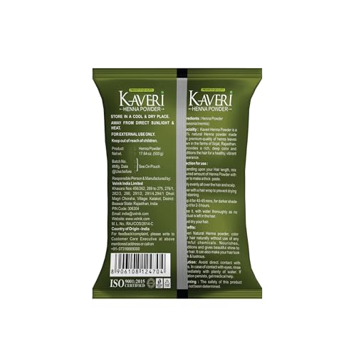 Polvo de Henna Natural Color Marrón Kaveri 500 g miniatura 2