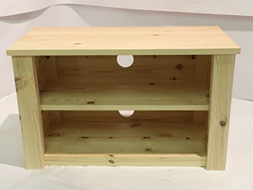 HANDMADE SOILD WOODEN PINE FLAT SCREEN TV UNIT STAND TABLE (75x36x46cm, natural)