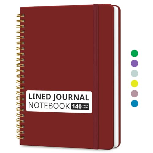 Image of Taja Lined Spiral Notebook for Work, 5.7 inchx7.9 inch Spiral Journal College Ruled