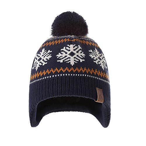 Lmlalml Boys Winter Hat Earflap Knitted Beanie For Kids Warm Fleece Lined Thicken Hat For Baby Snow #TOP3
