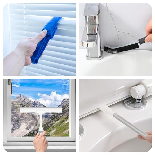 Image of Microfiber Duster Kit 36pcs with 30 to 100 in Extension Pole and Ceiling Fan Cleaner Duster, Washable and Bendable Feather Duster for Cleaning Ceiling Fans, High Ceilings, Blinds, Grey