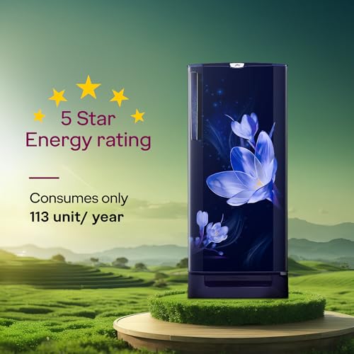 Image of Godrej 185 L 5 Star 5 Years Comprehensive Warranty New Launch| Base Drawer| 22L Jumbo Vegetable Tray| Advanced Inverter Technology| Single Door Refrigerator (2026, RD 195EN TDI MY BL, Mystic Blue)